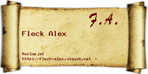 Fleck Alex névjegykártya